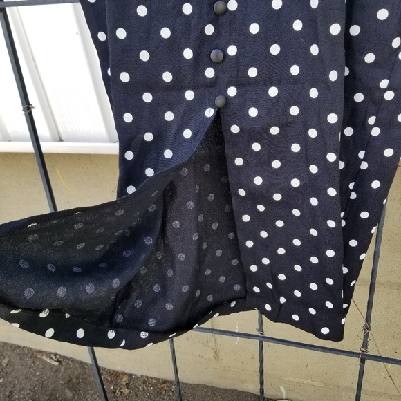 Cleo Petites midi black and white polka dot vintage short sleeve chest cut out 8 - Picture 5 of 16